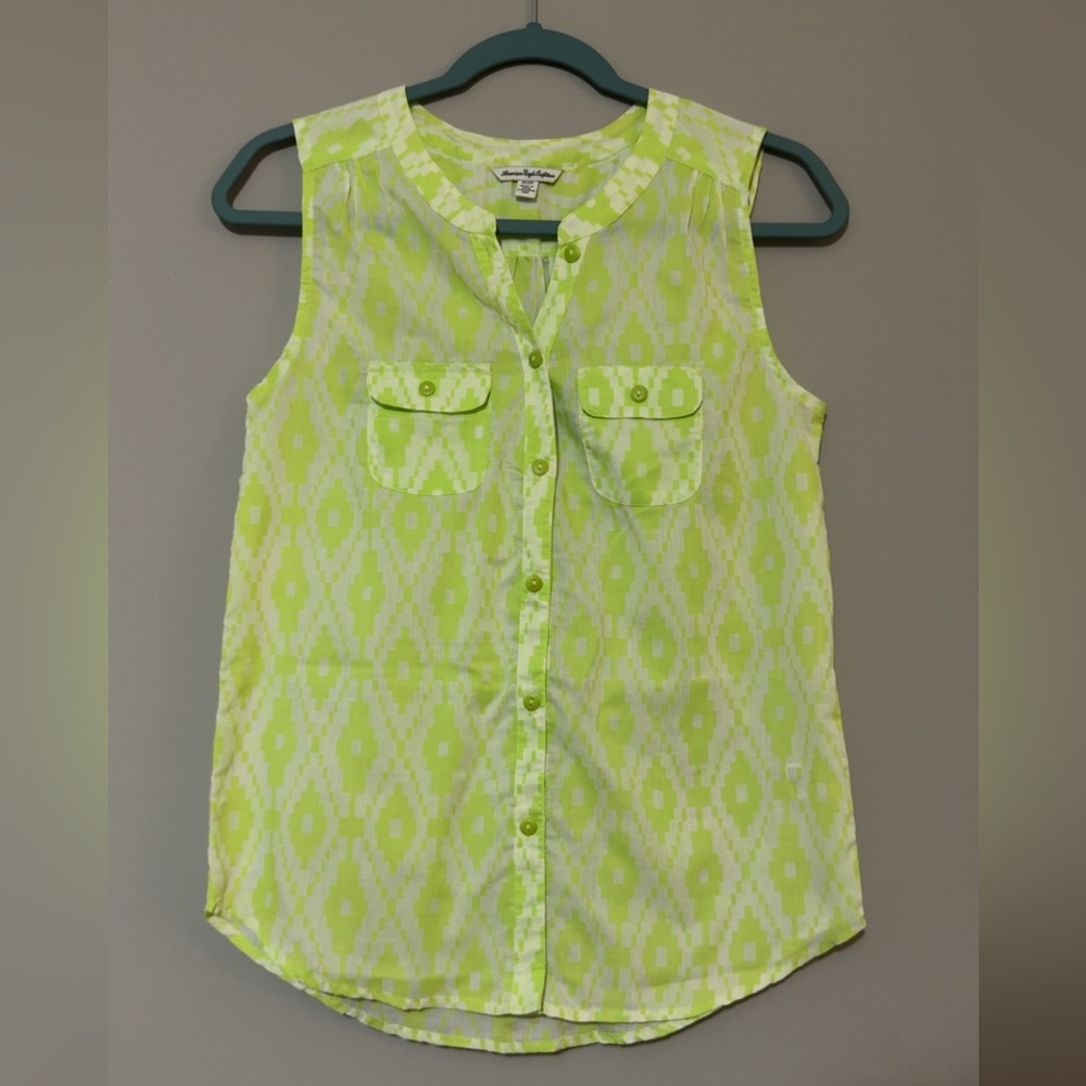 American Eagle Outfitters Neon Green Sleeveless Blouse